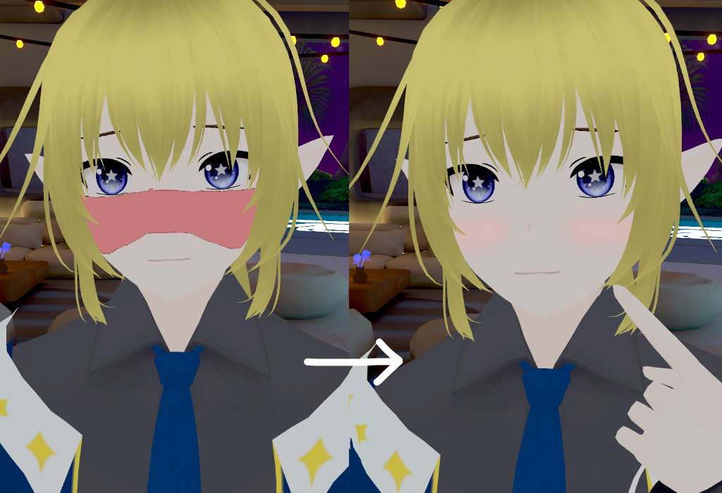 vrchat アバター ハイライト 透過